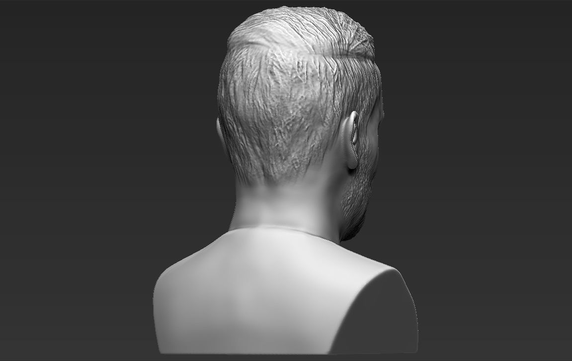 David Beckham bust 3D printing ready stl obj formats 3D print model_8