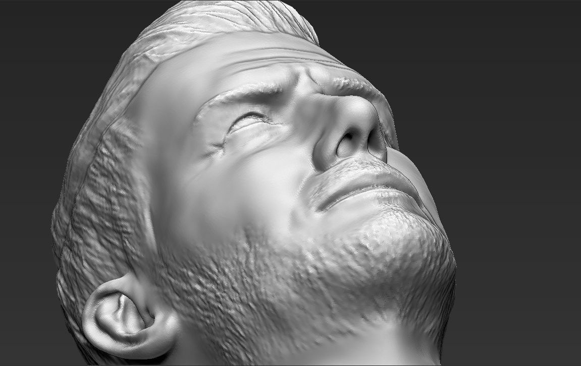 David Beckham bust 3D printing ready stl obj formats 3D print model_26