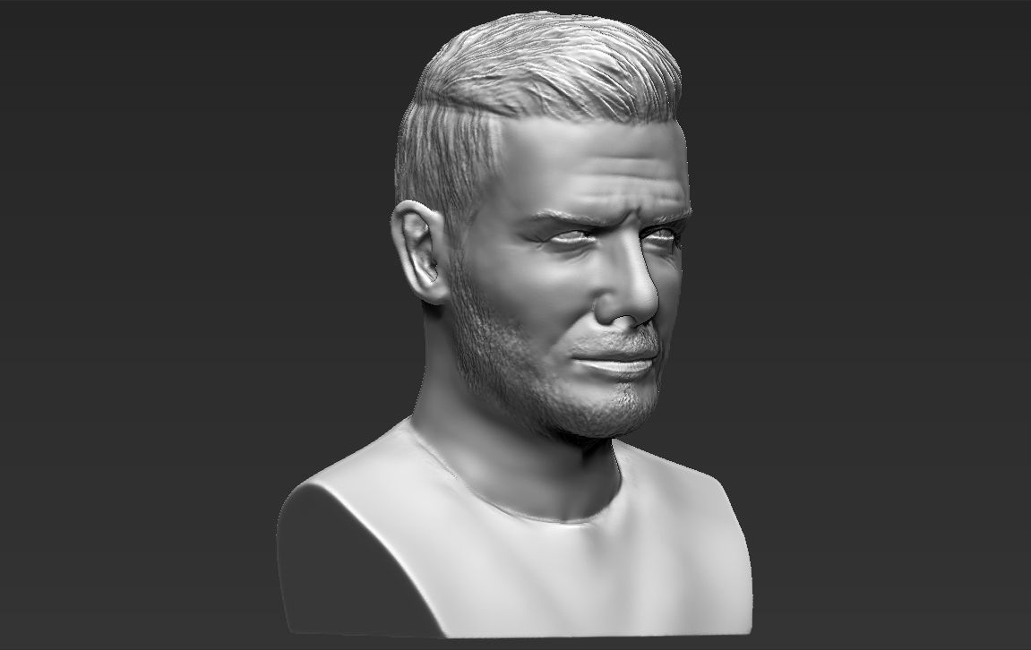 David Beckham bust 3D printing ready stl obj formats 3D print model_12