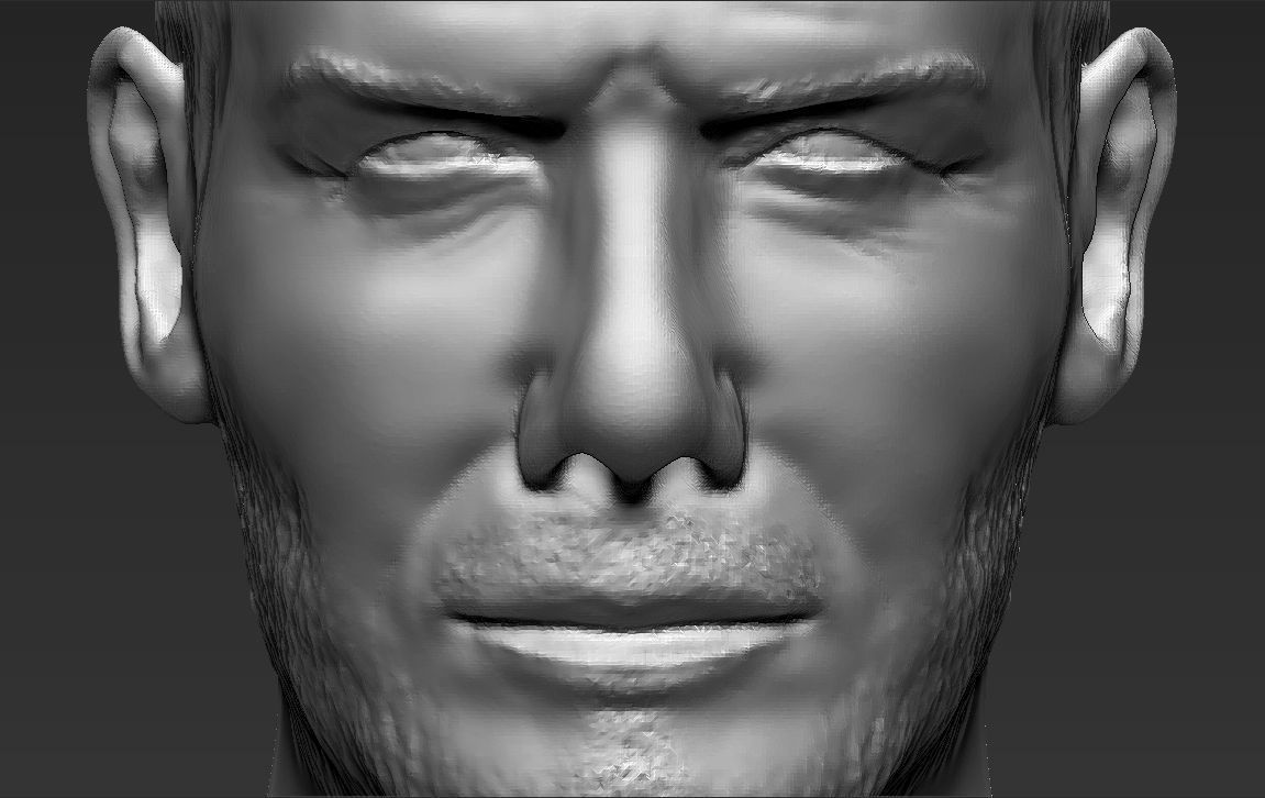 David Beckham bust 3D printing ready stl obj formats 3D print model_18