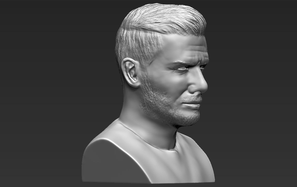 David Beckham bust 3D printing ready stl obj formats 3D print model_11