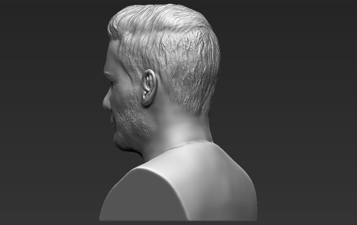 David Beckham bust 3D printing ready stl obj formats 3D print model_4