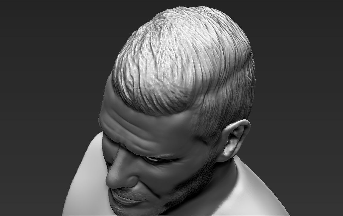 David Beckham bust 3D printing ready stl obj formats 3D print model_19