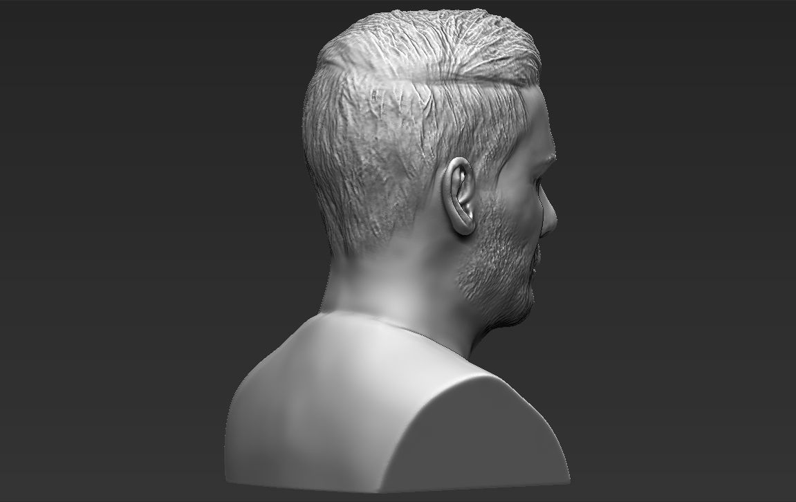 David Beckham bust 3D printing ready stl obj formats 3D print model_10