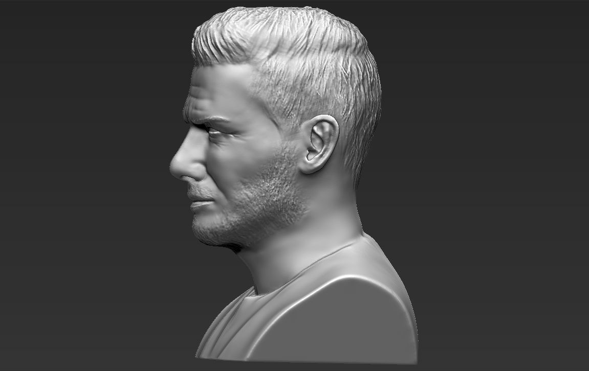 David Beckham bust 3D printing ready stl obj formats 3D print model_3