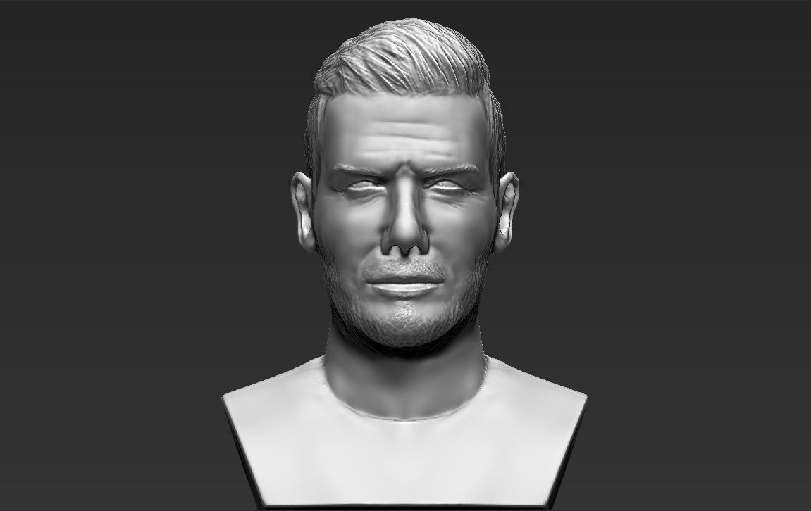 David Beckham bust 3D printing ready stl obj formats 3D print model_1