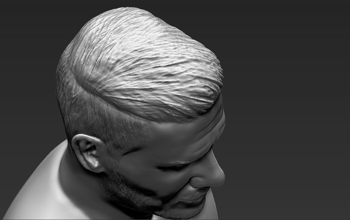 David Beckham bust 3D printing ready stl obj formats 3D print model_17