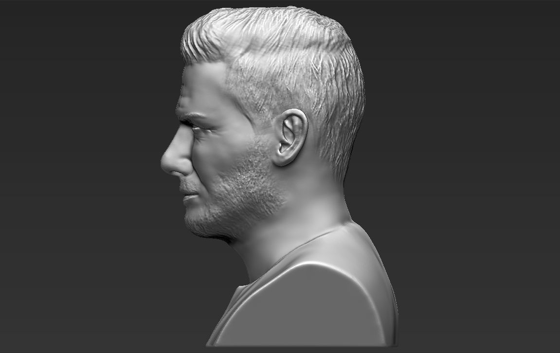 David Beckham bust 3D printing ready stl obj formats 3D print model_5