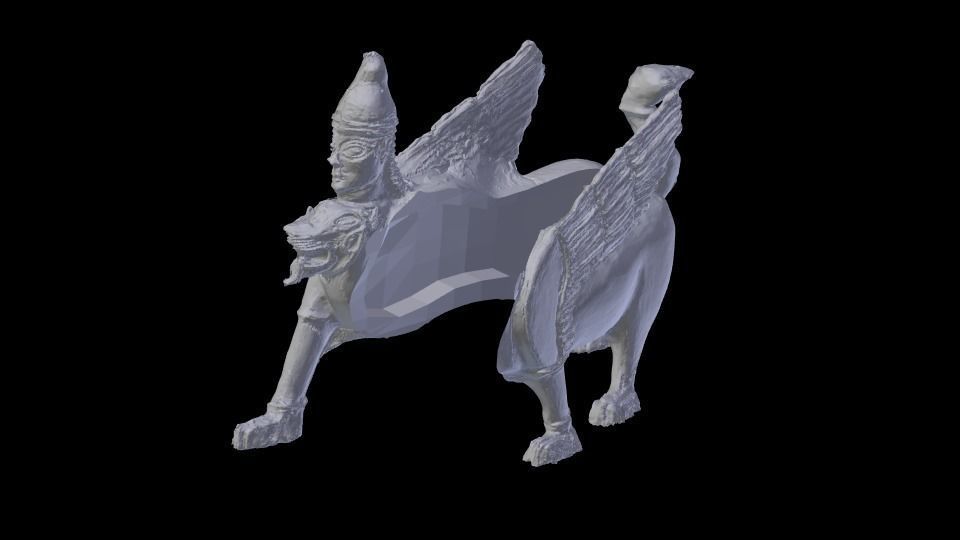 Hittite Lion Statue 3D print model_4