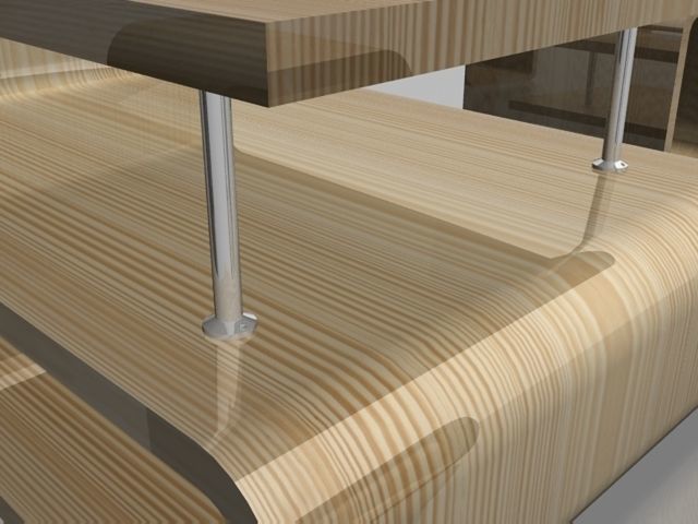 S Table and O Chair Low-poly 3D model_2