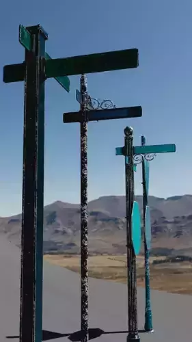 City street signs and traffic signs