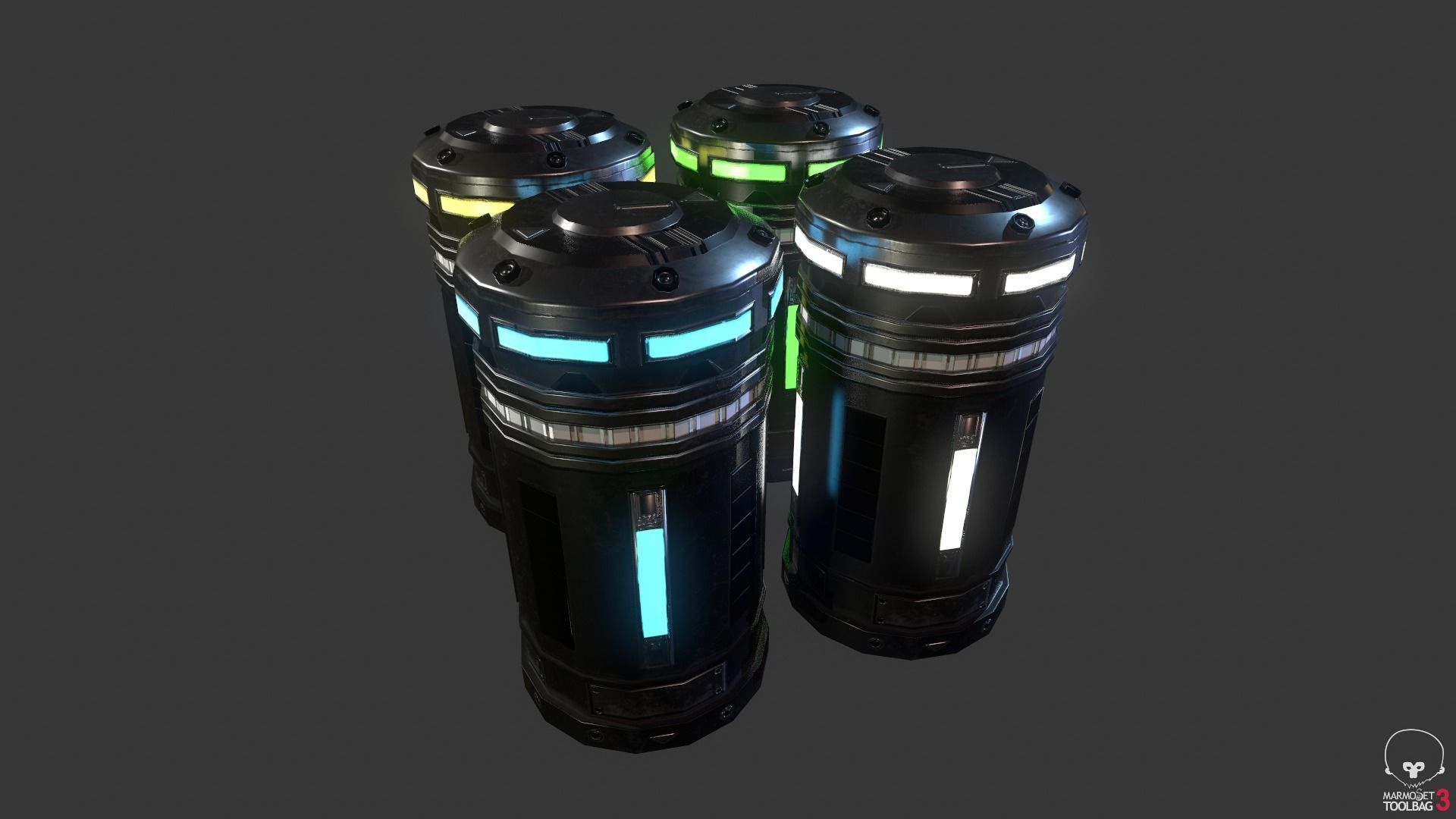 Sci-Fi Power Cell Low-poly 3D model_2