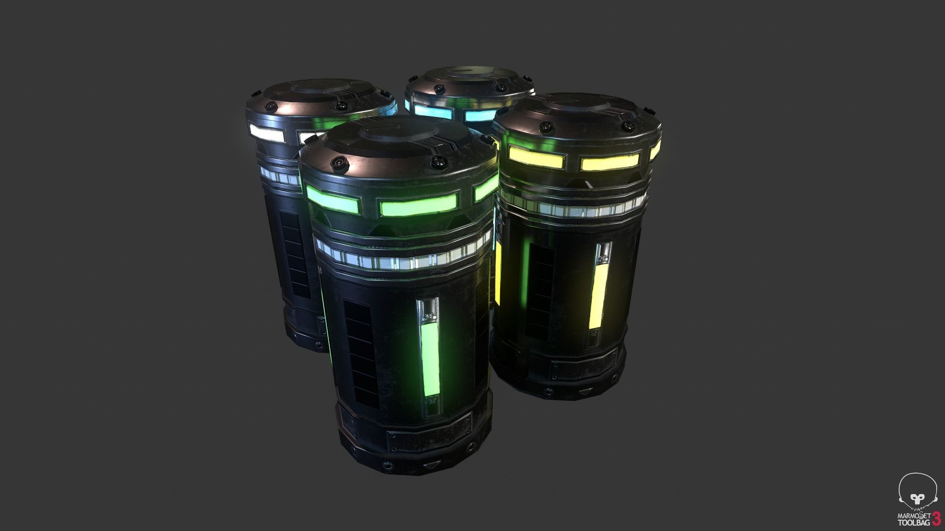 Sci-Fi Power Cell Low-poly 3D model_1