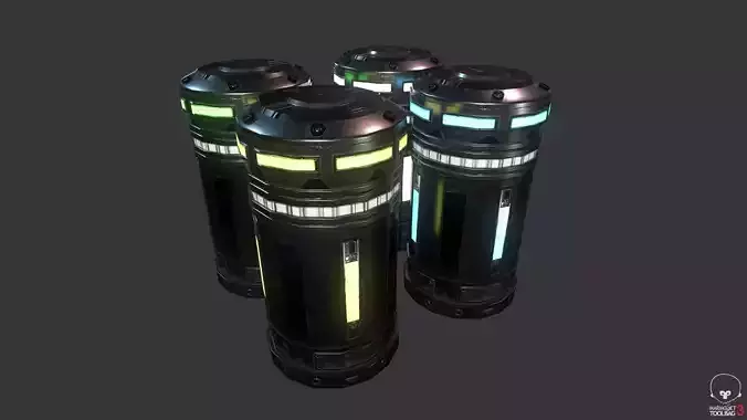Sci-Fi Power Cell Low-poly 3D model