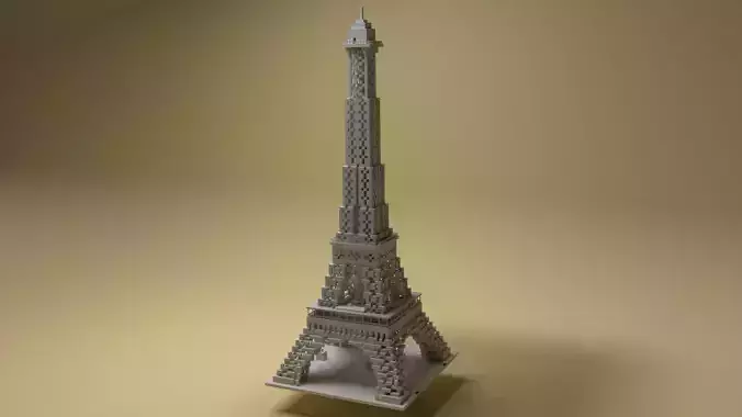 Eiffel Tower Voxel  3D print model