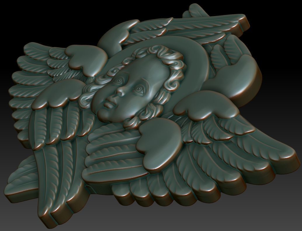 Cherub 3d model statue of angel with wings 3D print model_2