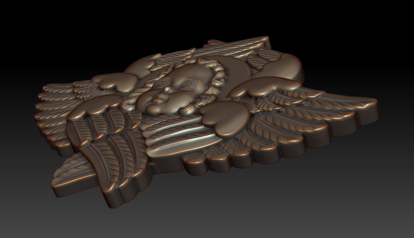 Cherub 3d model statue of angel with wings 3D print model_8