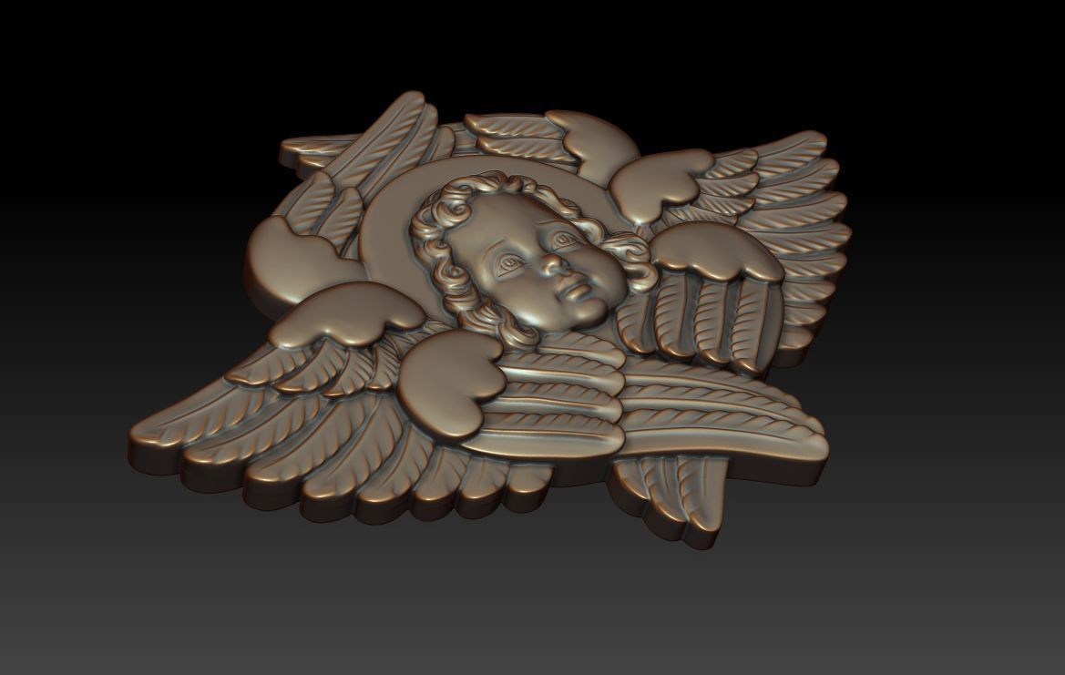Cherub 3d model statue of angel with wings 3D print model_6