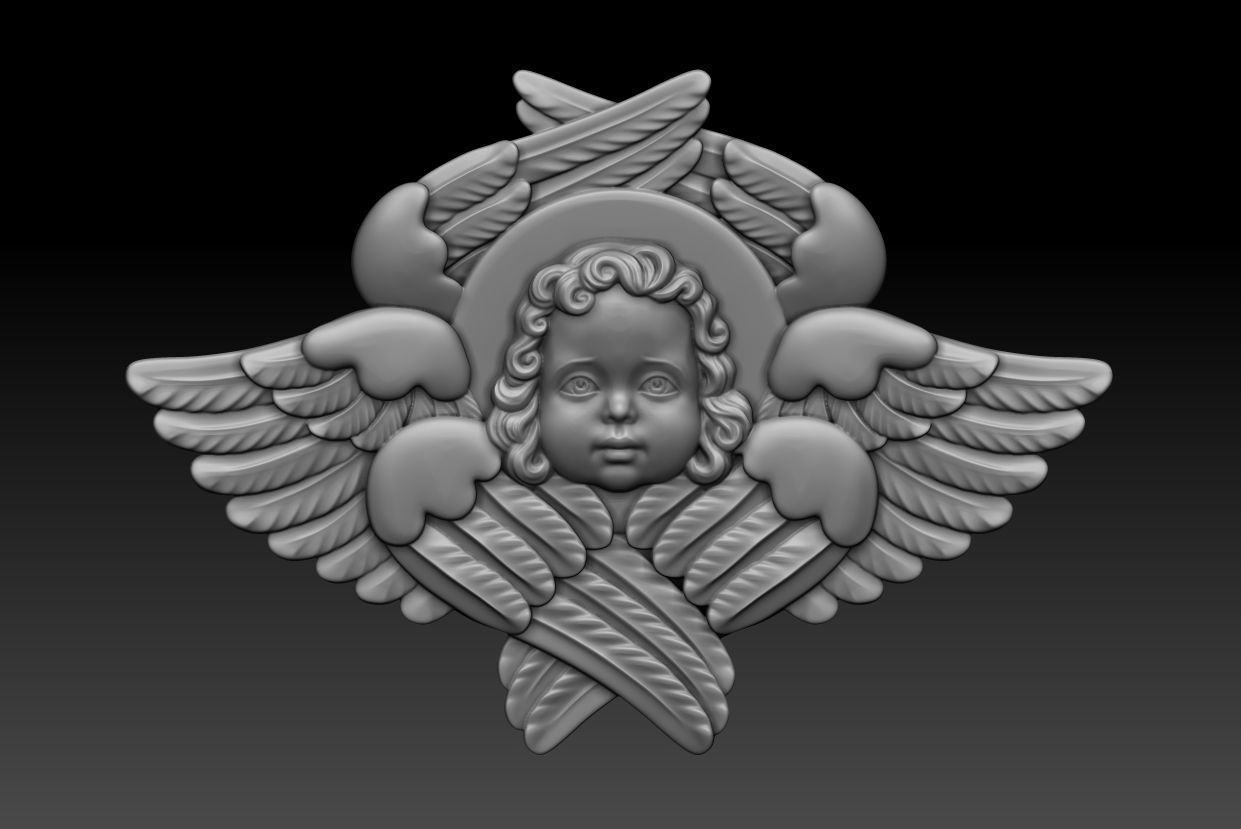 Cherub 3d model statue of angel with wings 3D print model_10