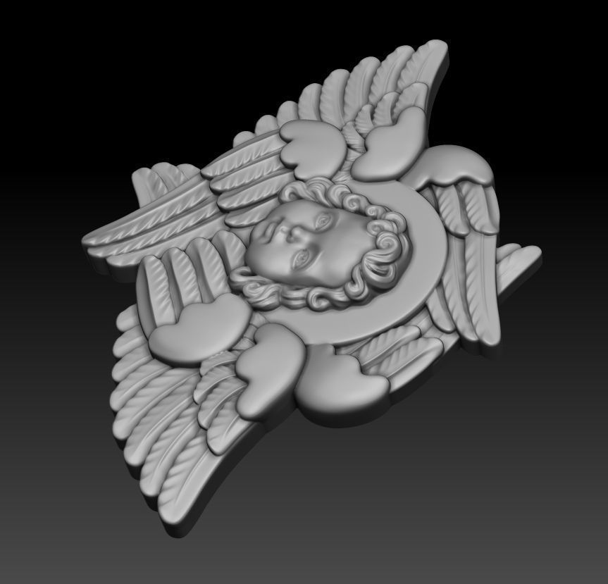 Cherub 3d model statue of angel with wings 3D print model_13