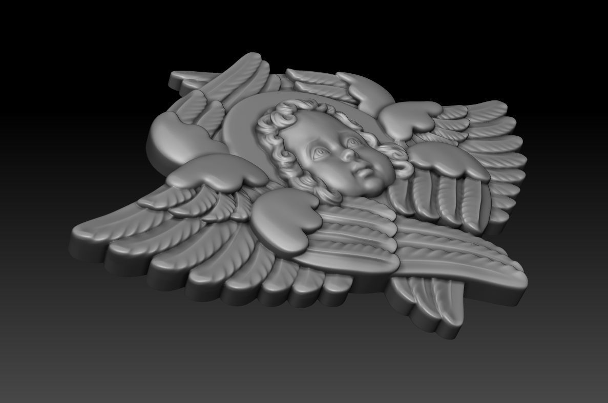 Cherub 3d model statue of angel with wings 3D print model_11