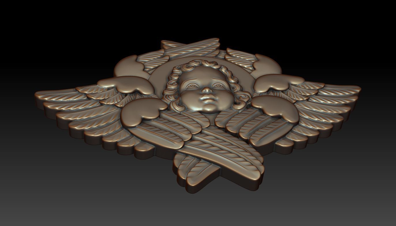 Cherub 3d model statue of angel with wings 3D print model_7