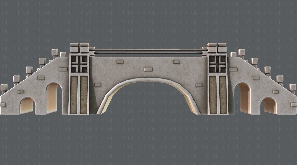 Bridge V01 Low-poly 3D model_7