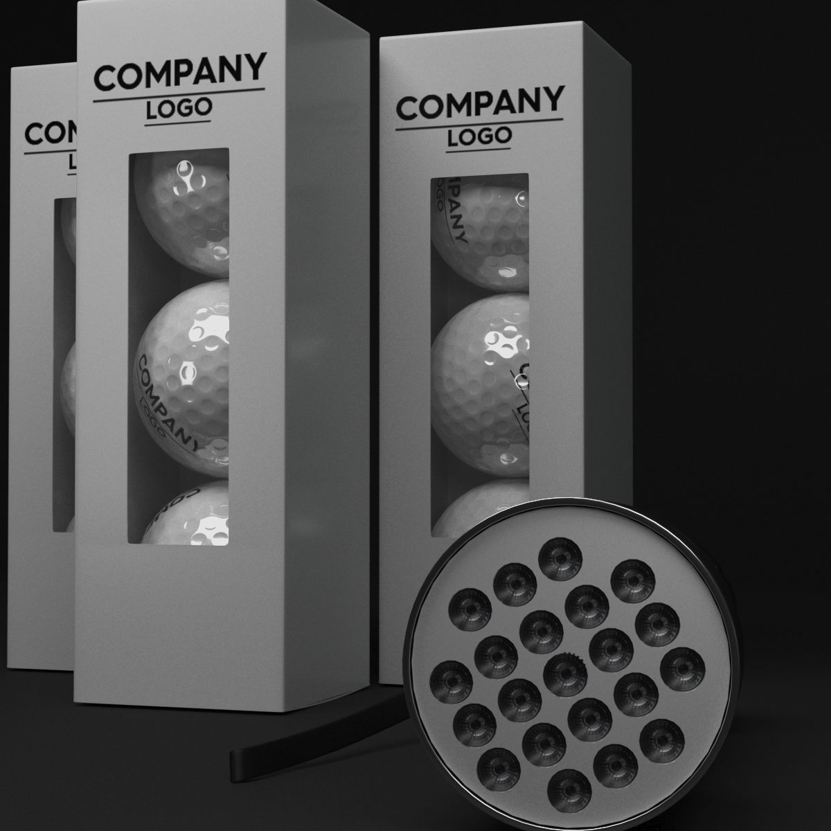 uv torch  and golf 3D model_2