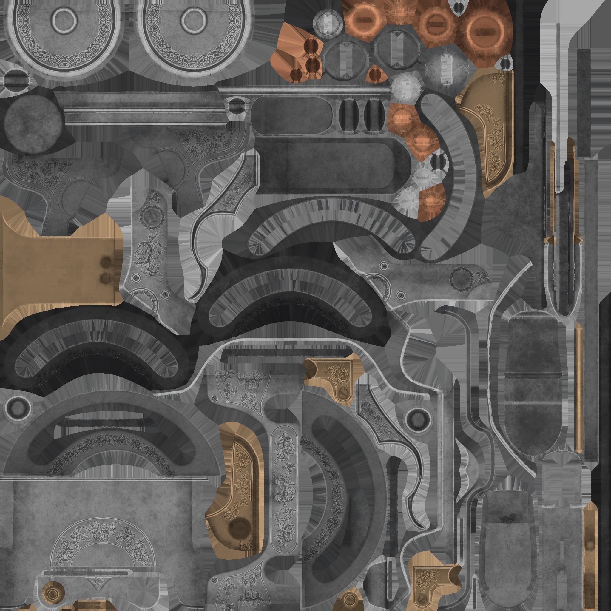 Automatic Rifle Low-poly 3D model_10