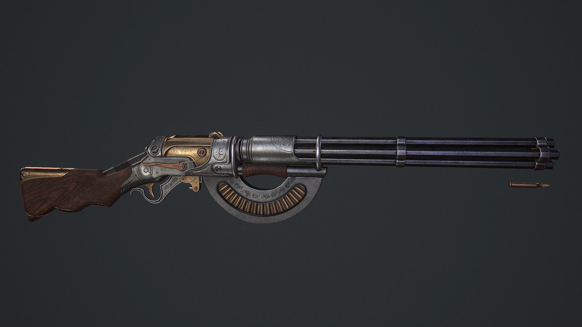 Automatic Rifle Low-poly 3D model_2