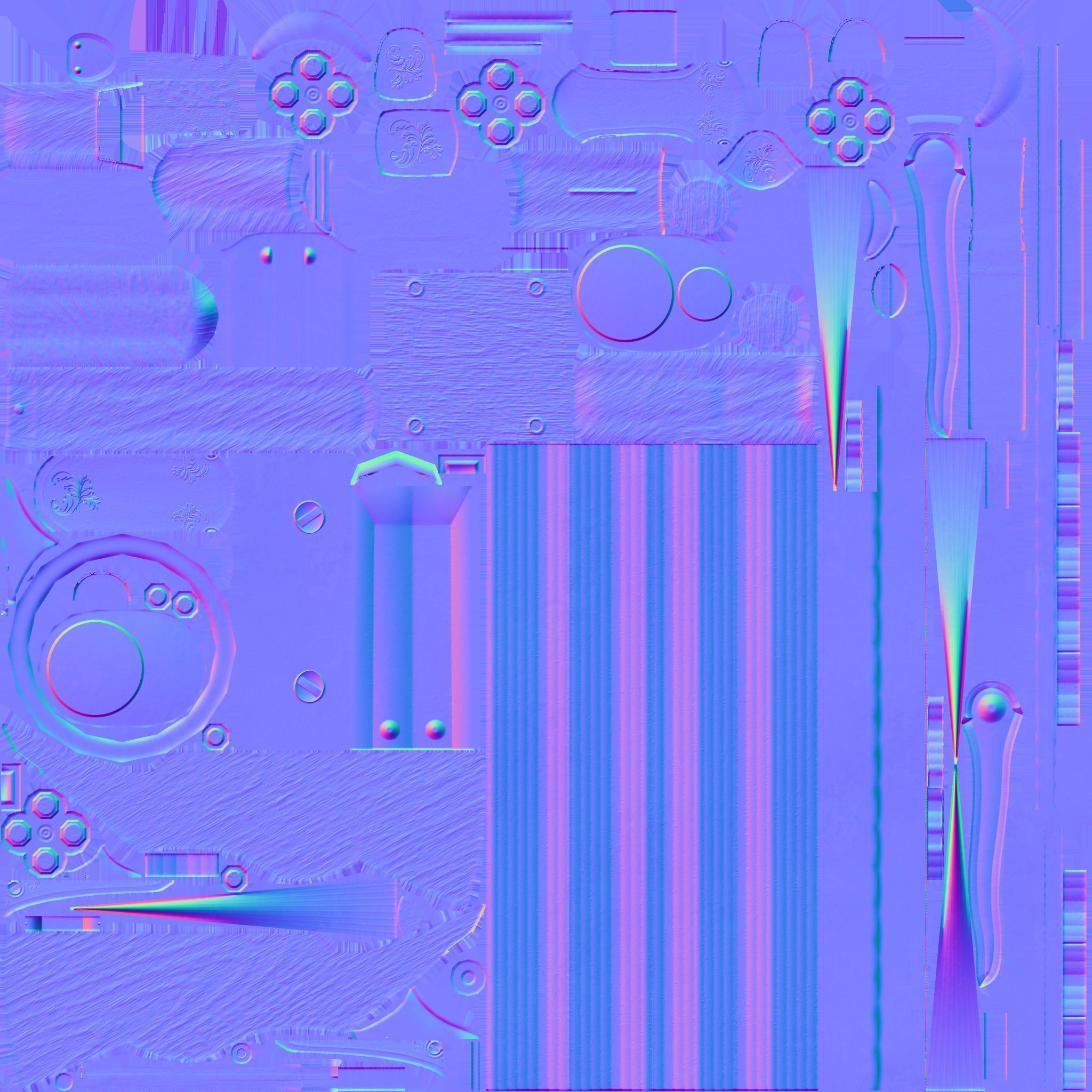 Automatic Rifle Low-poly 3D model_9