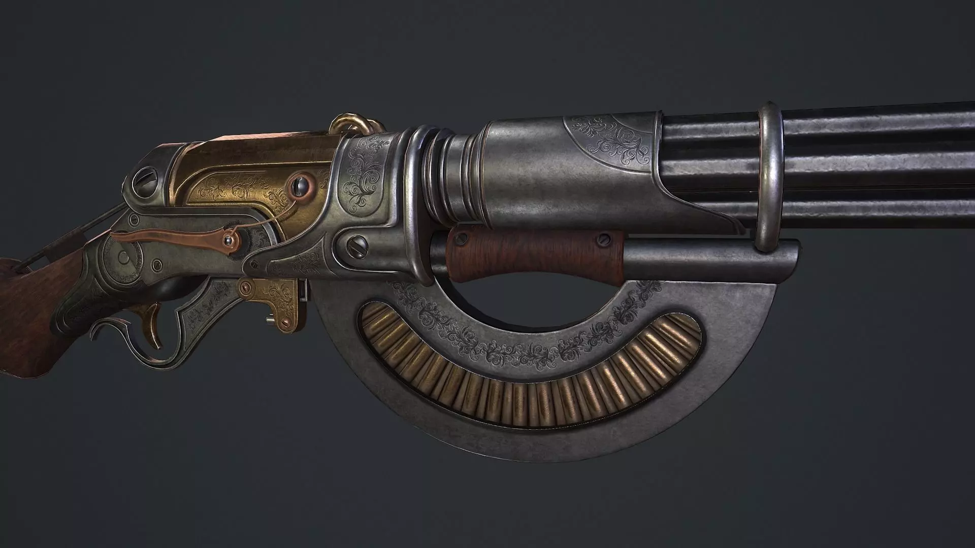 Automatic Rifle Low-poly 3D model_0