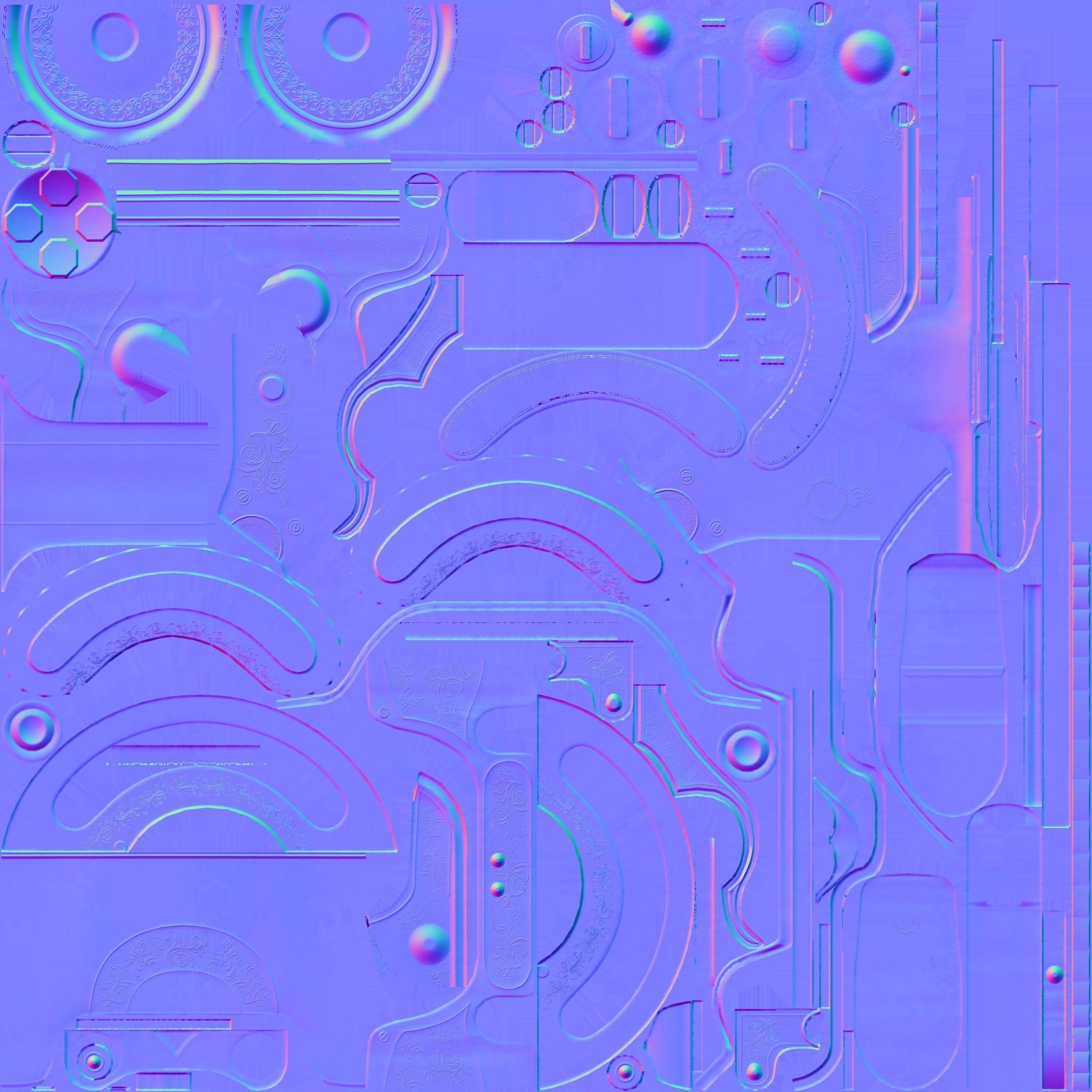 Automatic Rifle Low-poly 3D model_8