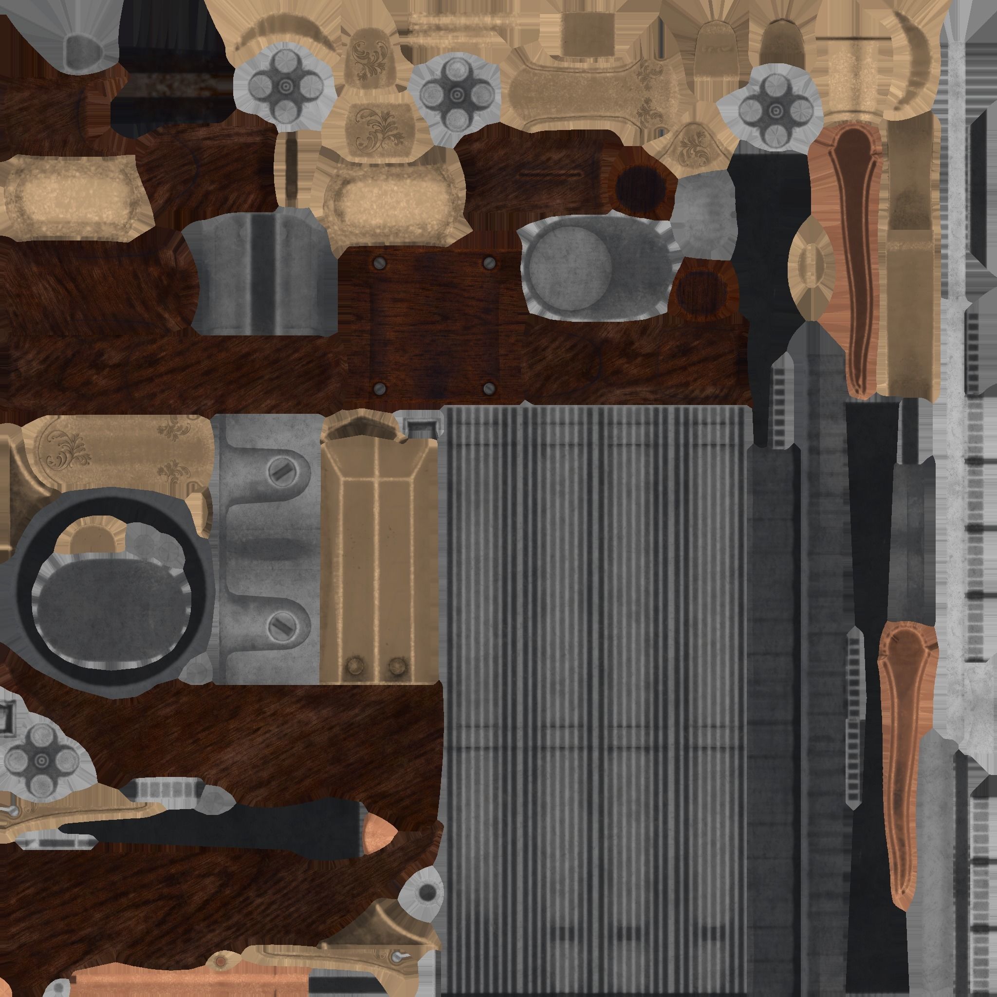 Automatic Rifle Low-poly 3D model_11