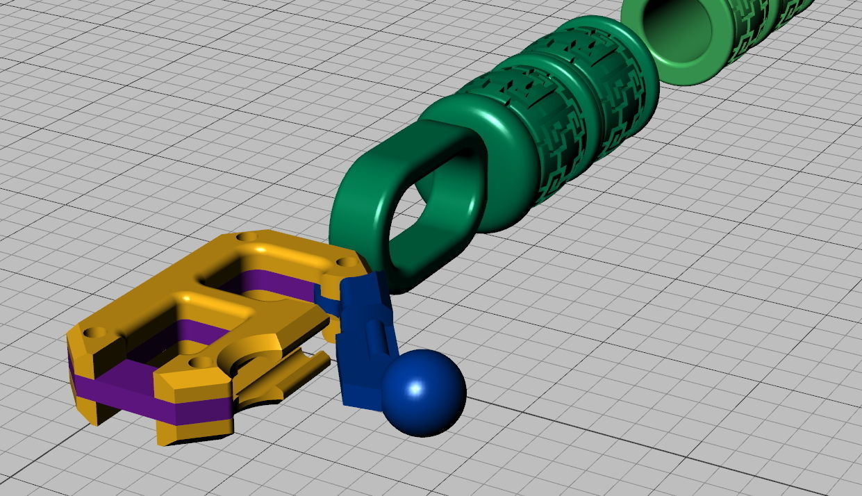 Lock and inserts for leather 3mm diametr  N0282 3D print model_4