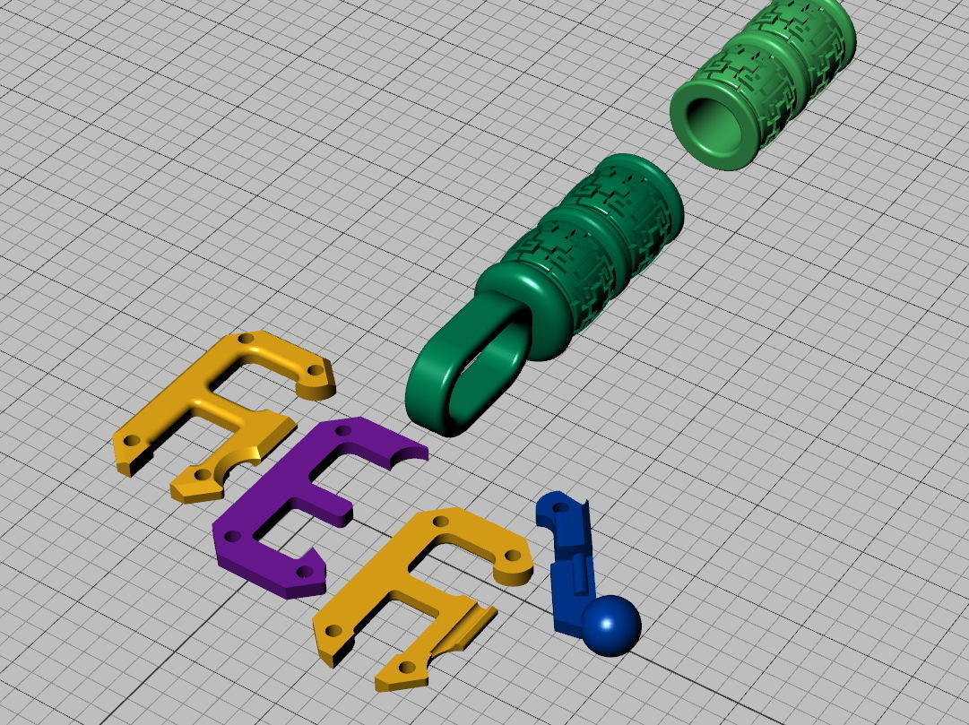 Lock and inserts for leather 3mm diametr  N0282 3D print model_3