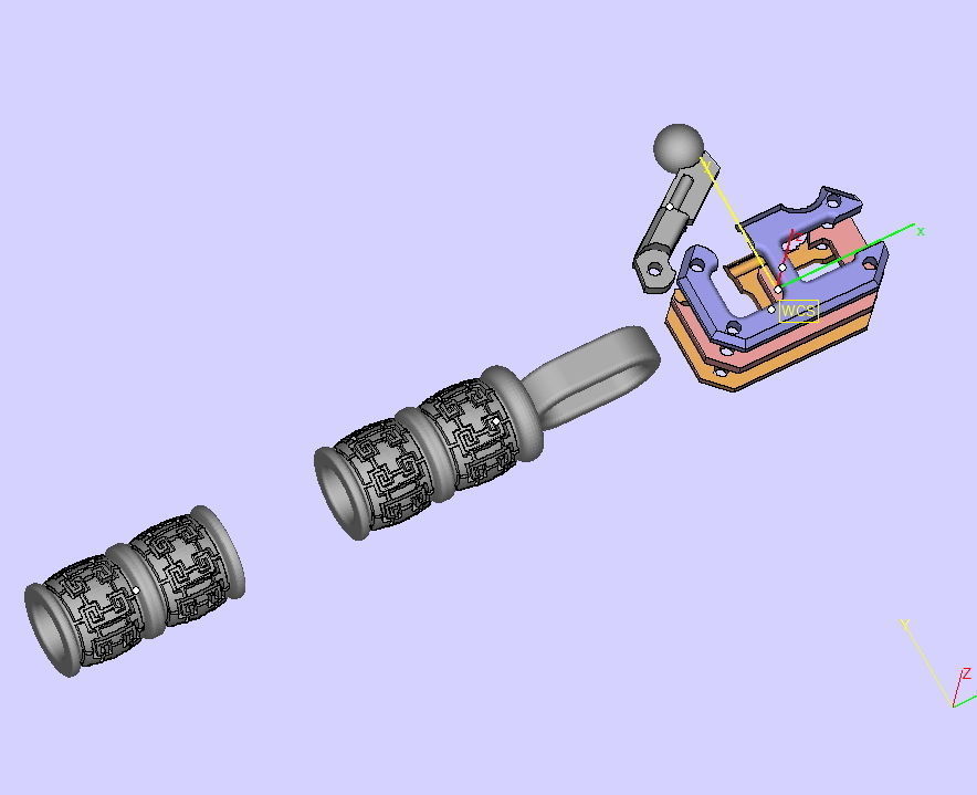 Lock and inserts for leather 3mm diametr  N0282 3D print model_2