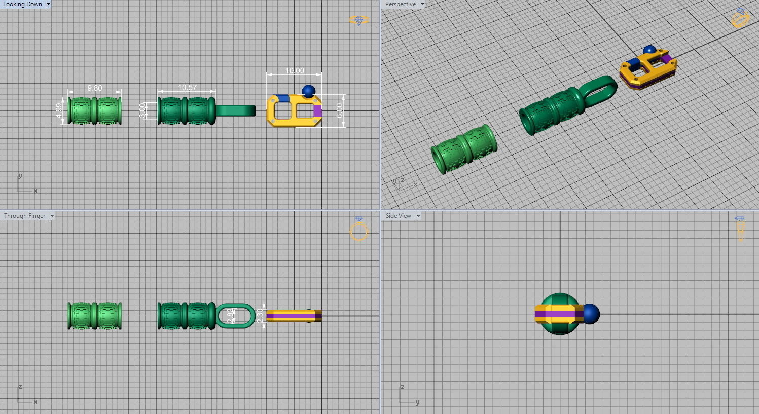Lock and inserts for leather 3mm diametr  N0282 3D print model_5