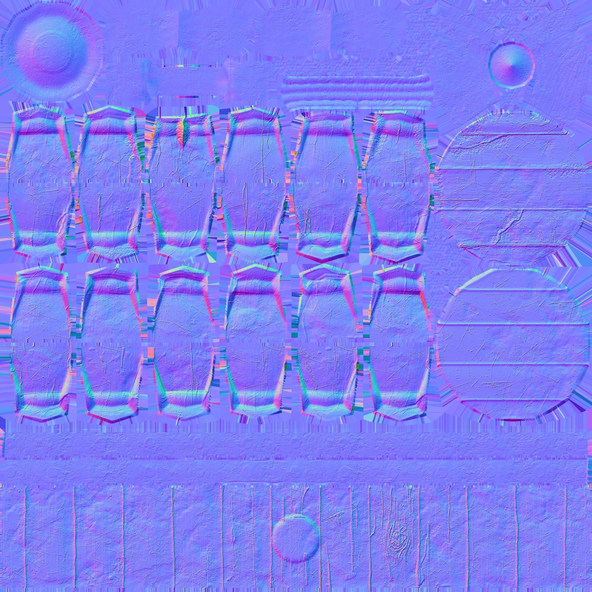 Old Mossy Barrel Low-poly 3D model_3