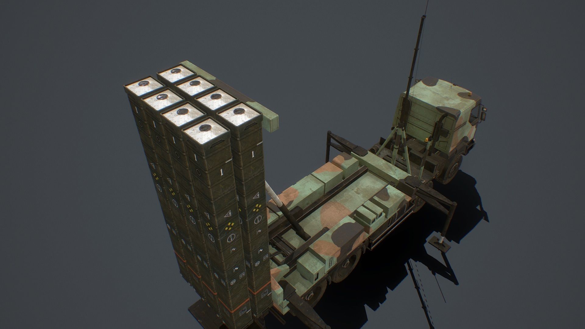 SAMP-T and Radar Arabel  and Missile ASTER-30  PACK Low-poly 3D model_8