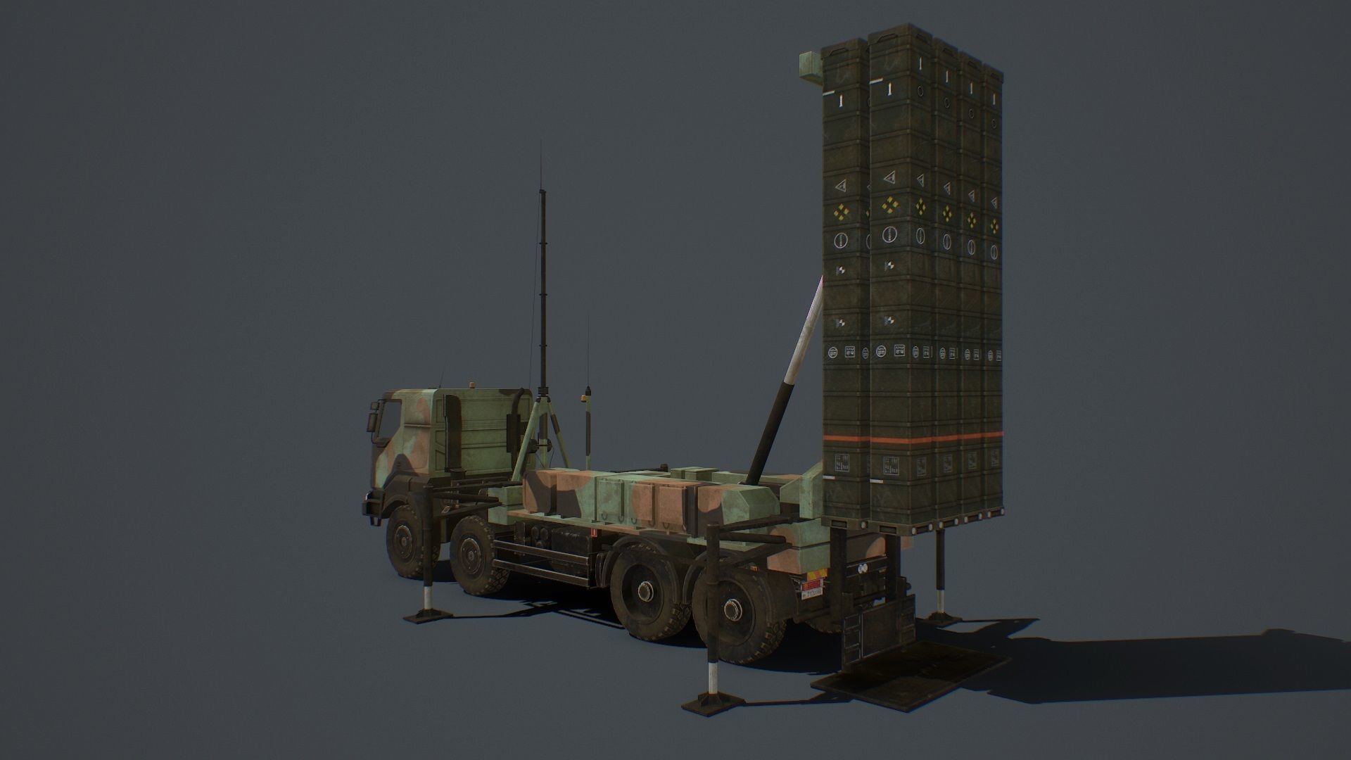 SAMP-T and Radar Arabel  and Missile ASTER-30  PACK Low-poly 3D model_5