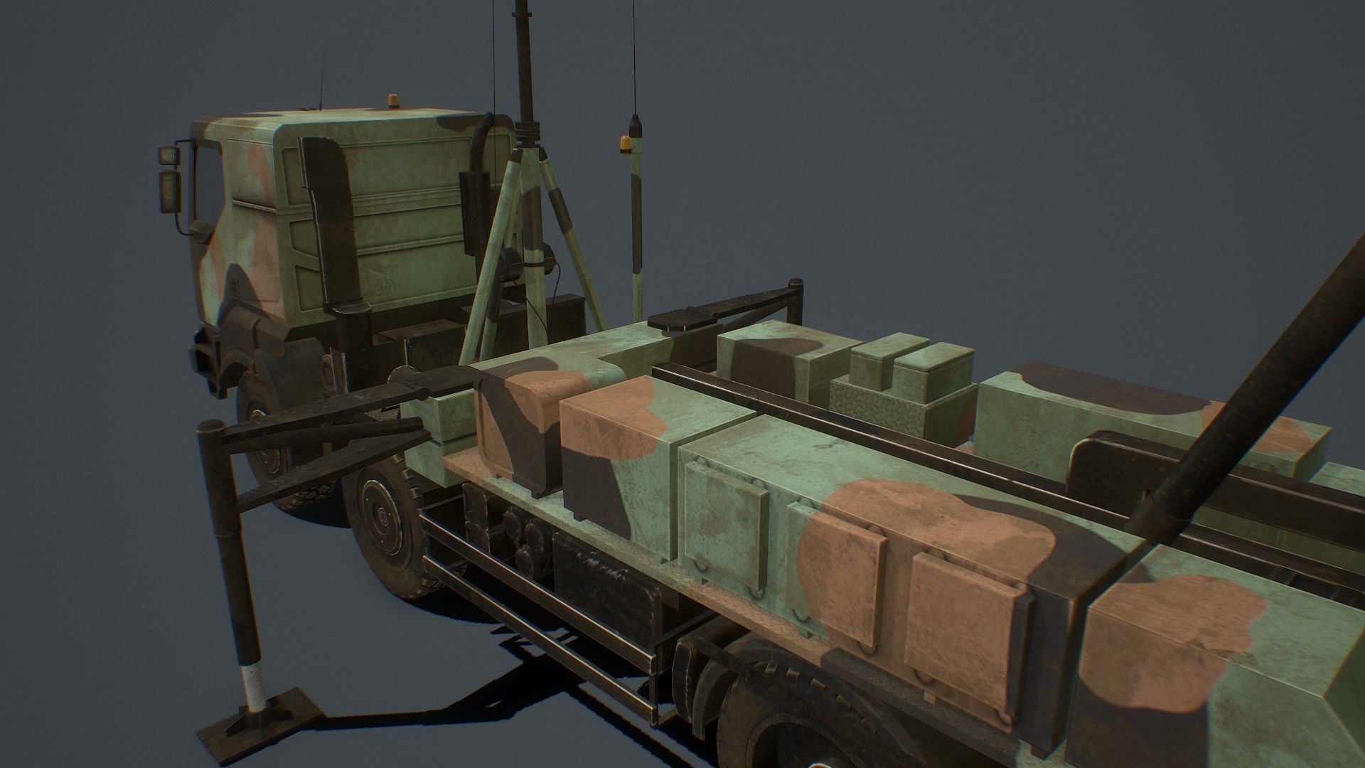 SAMP-T and Radar Arabel  and Missile ASTER-30  PACK Low-poly 3D model_6