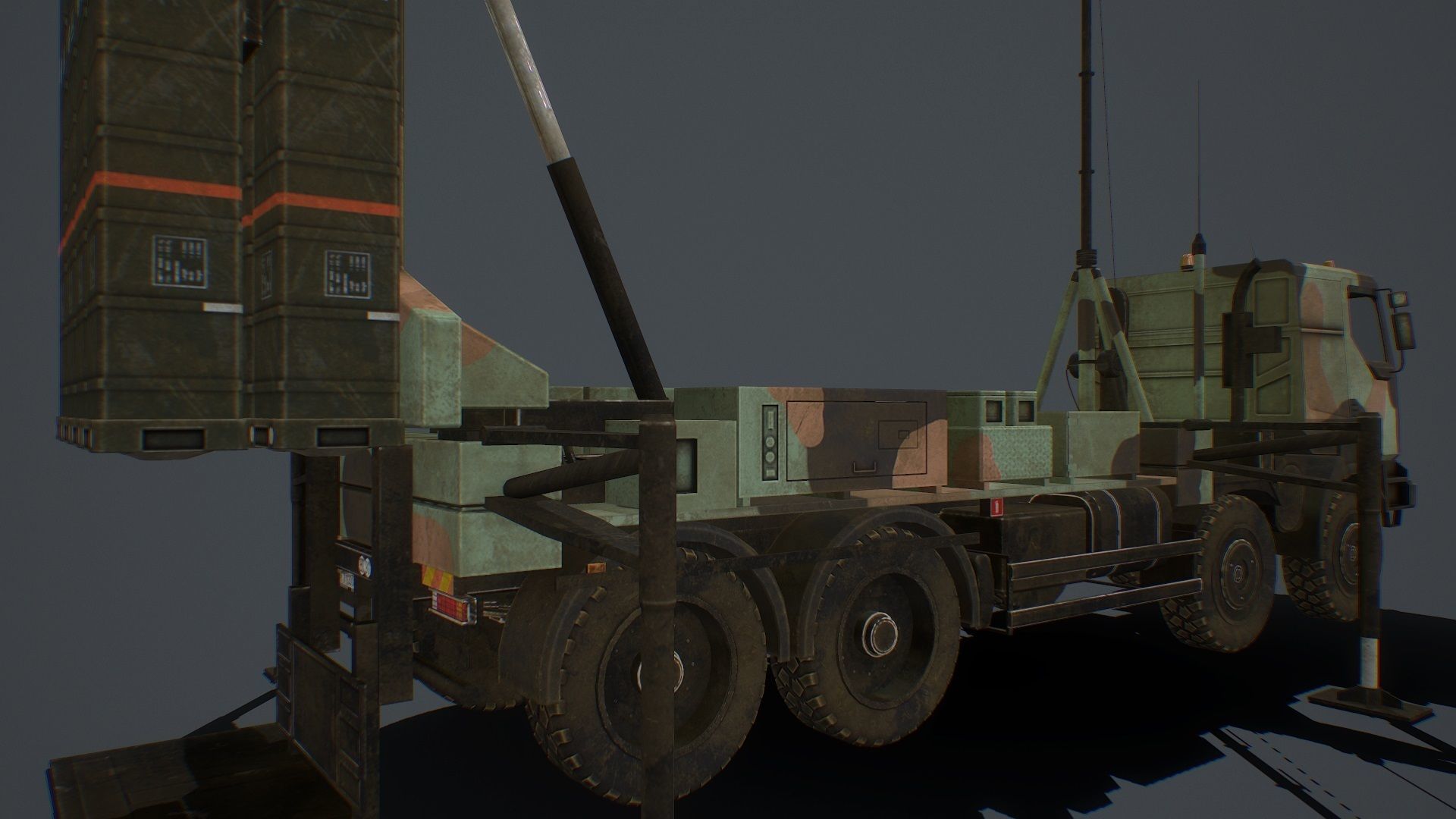 SAMP-T and Radar Arabel  and Missile ASTER-30  PACK Low-poly 3D model_14