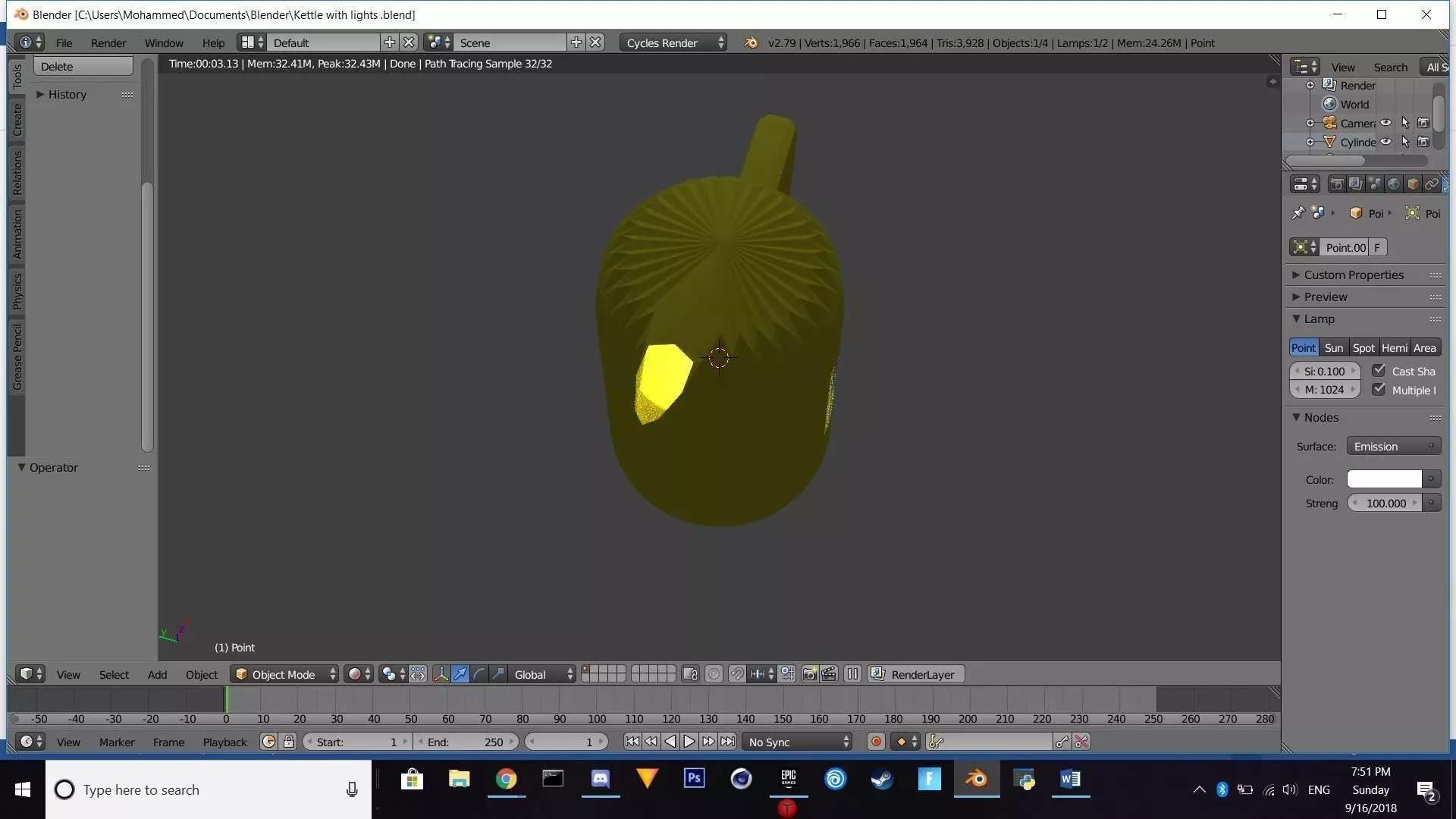 Ketlle with lights 3D model