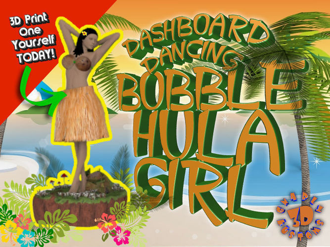 Dashboard Dancing Bobble Hula Girl 3D print model