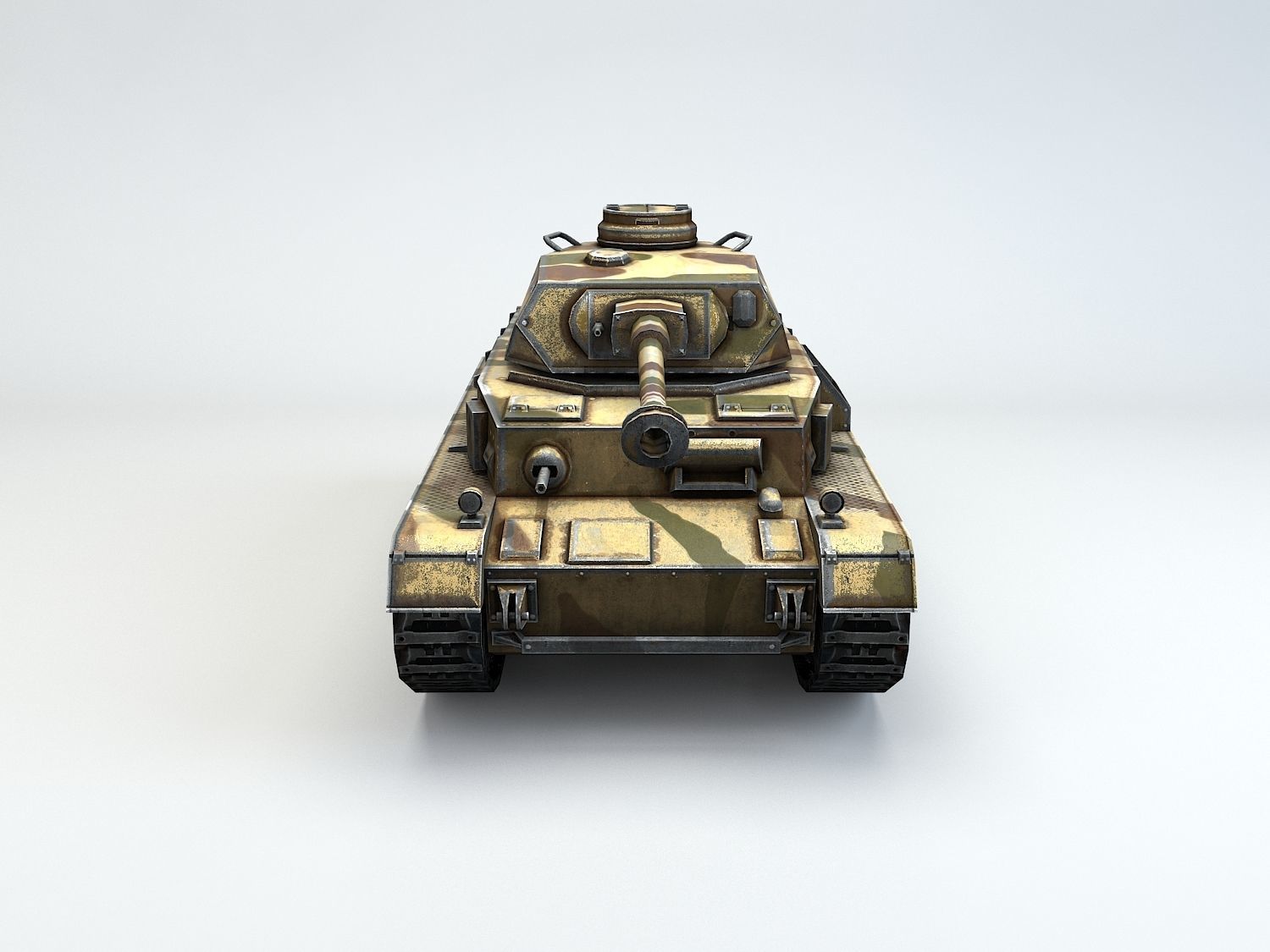 Low Poly Panzer IV G medium tank Low-poly 3D model_8