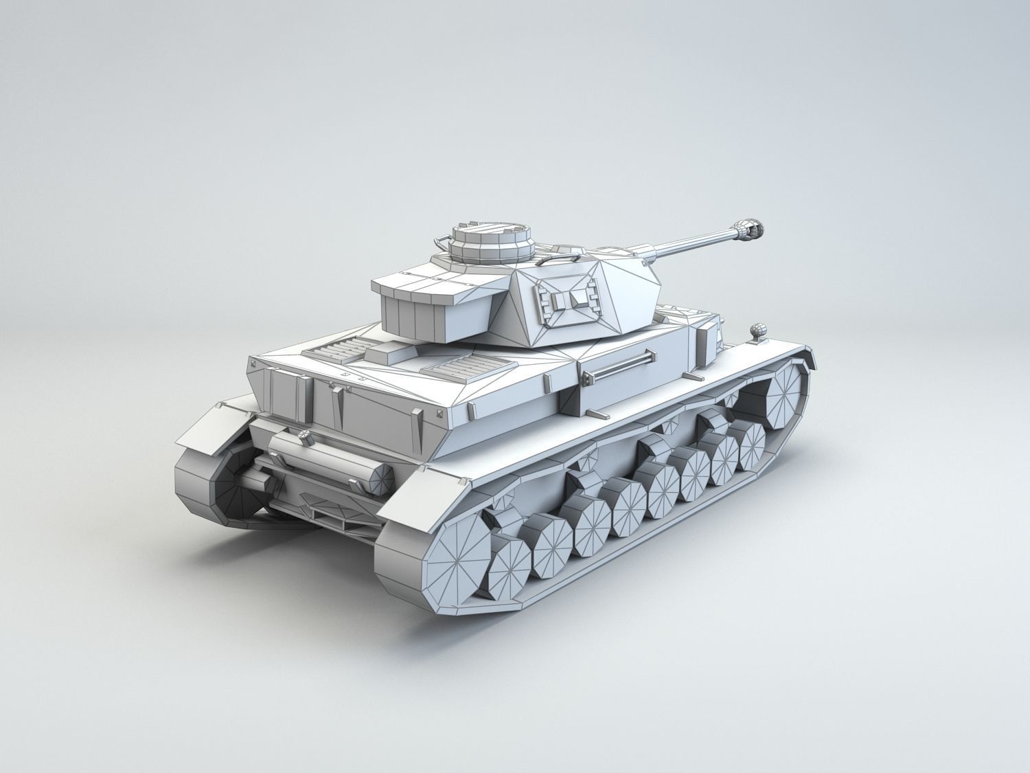 Low Poly Panzer IV G medium tank Low-poly 3D model_11