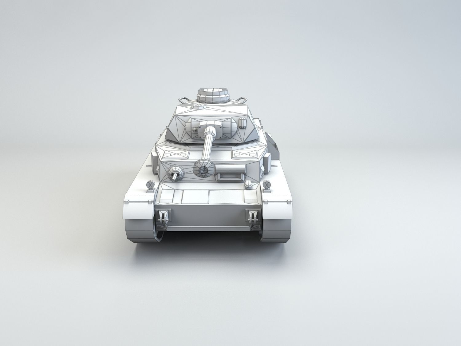 Low Poly Panzer IV G medium tank Low-poly 3D model_9