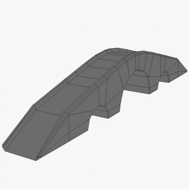 Low Poly Stone bridge 3D model_6