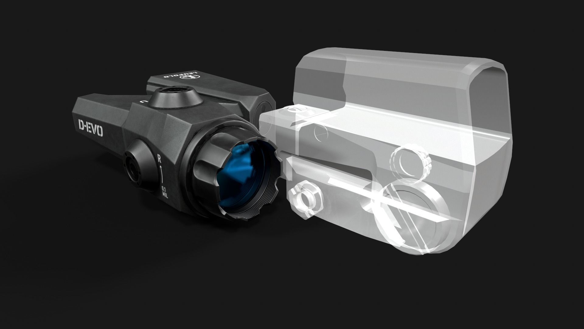 Leupold D-EVO Dual Enhanced View Optic 6x Scope Low-poly 3D model_21